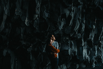 Iceland Vik Black Sand Beach Casual Couple Photoshoot